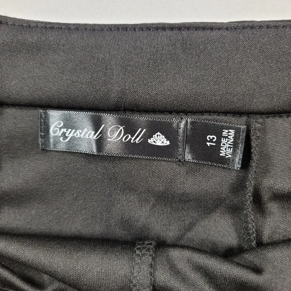 CRYSTAL DOLLS Black‎ A-Line Skirt Juniors 13 Womens Zippered Mini Cocktail NEW